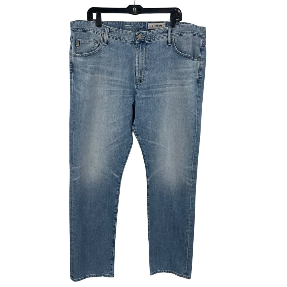 Adriano Goldschmied The Everett Slim Straight Jean Light Wash Denim Mens 40 ASIS